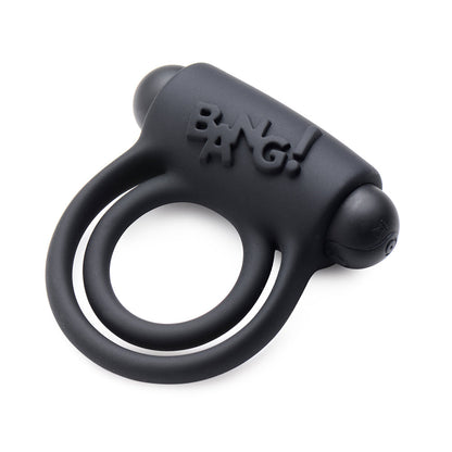 BANG! SILICONE COCK RING & BULLET WITH REMOTE CONTROL BLACK