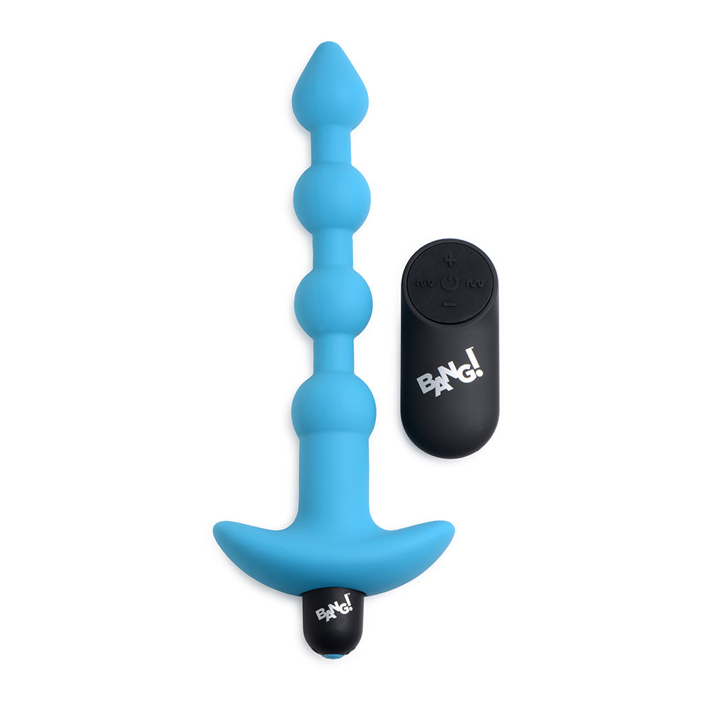 BANG! VIBRATING SILICONE ANAL BEADS & REMOTE CONTROL BLUE