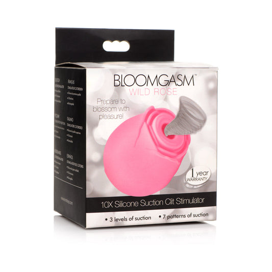 BLOOMGASM 10X WILD ROSE SILICONE SUCTION CLIT STIMULATOR PINK