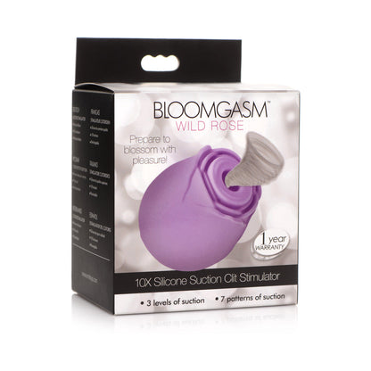 BLOOMGASM 10X WILD ROSE SILICONE SUCTION CLIT STIMULATOR PURPLE