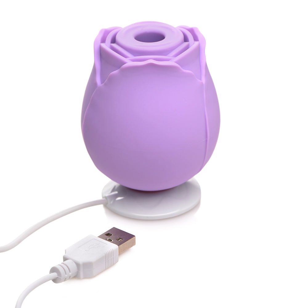 BLOOMGASM 10X WILD ROSE SILICONE SUCTION CLIT STIMULATOR PURPLE