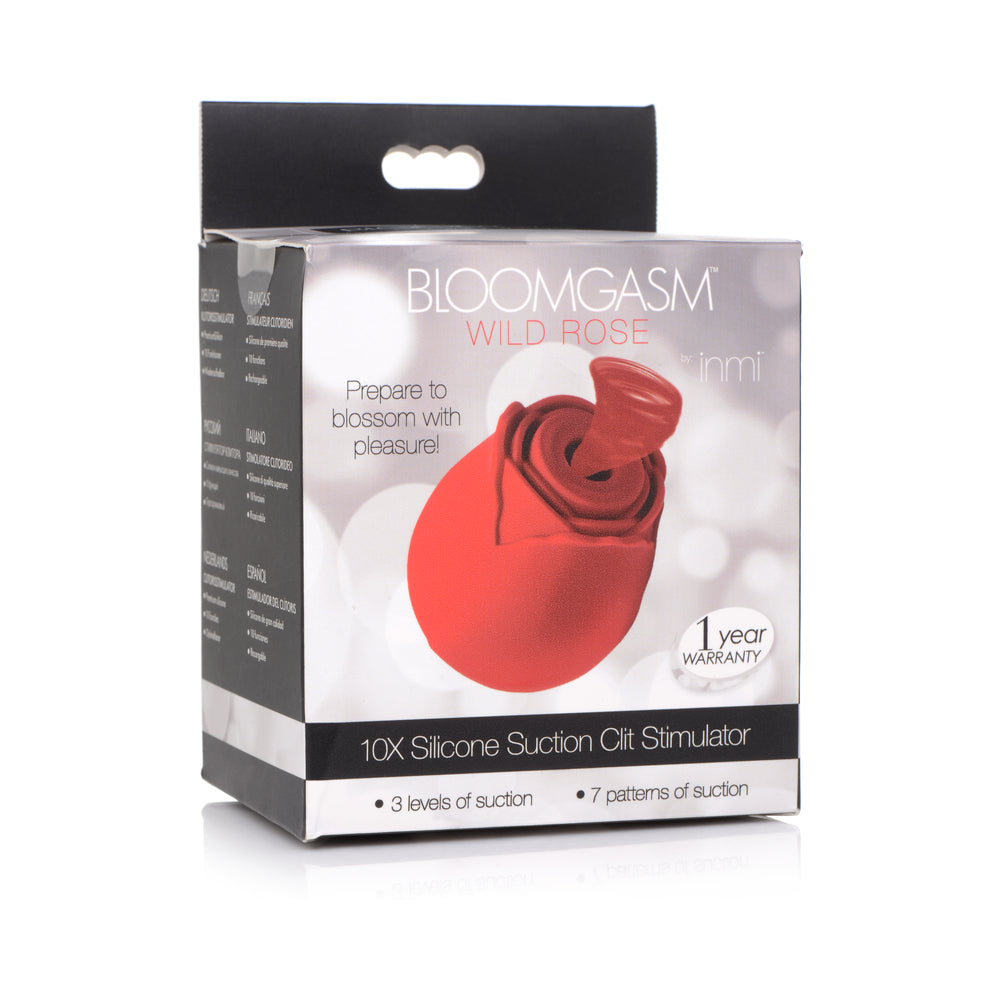 XR BRANDS - BLOOMGASM 10X WILD ROSE SILICONE SUCTION CLIT STIMULATOR
