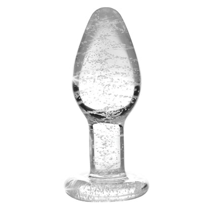 XR BRANDS - BOOTY SPARKS GLOW-IN-THE-DARK GLASS ANAL PLUG SMALL