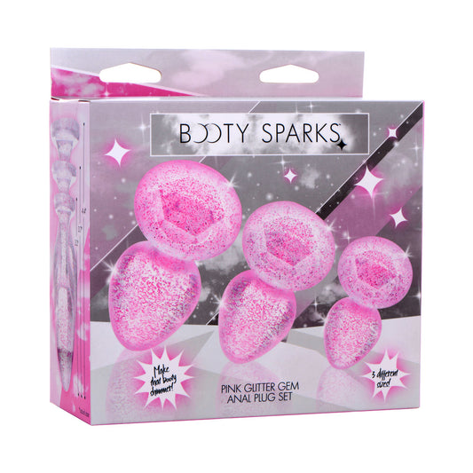 XR BRANDS - SET DE PLUGS ANALUX À PAILLETTES BOOTY SPARKS ROSE