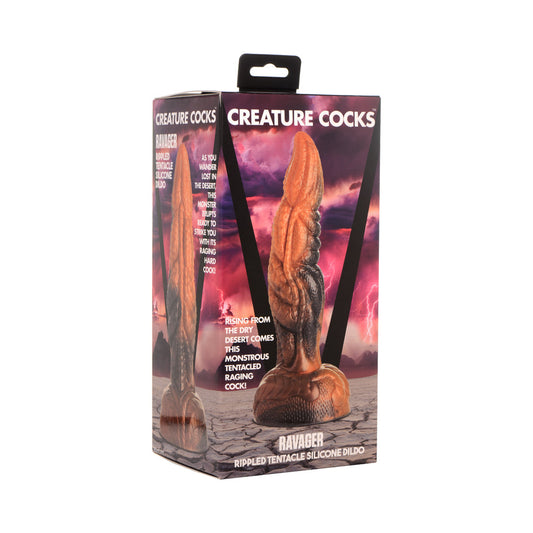 CREATURE COCKS RAVAGER RIPPLED TENTACLE SILICONE DILDO
