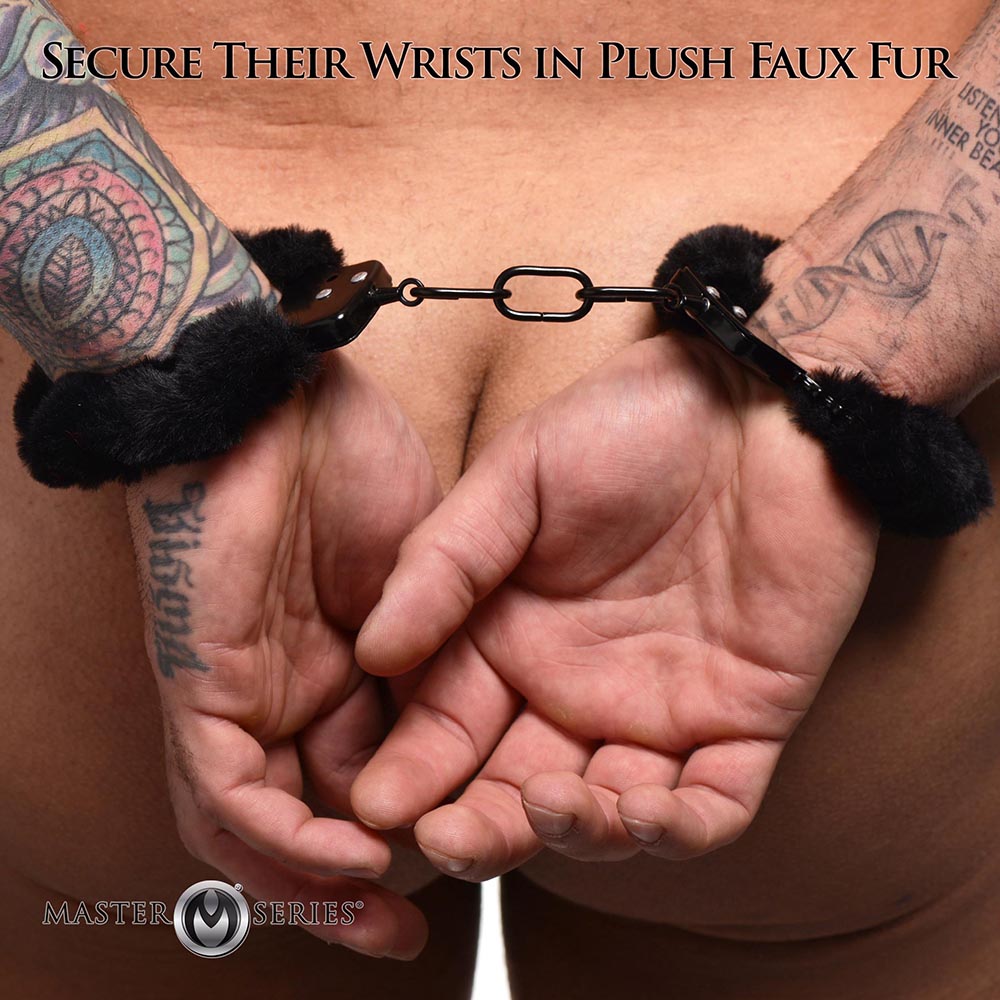 XR BRANDS - MASTER SERIES CUFFED IN FUR FURRY HANDCUFFS