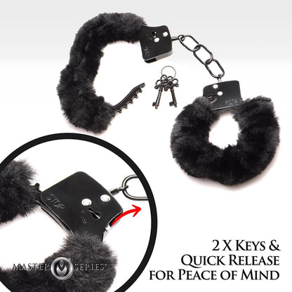 XR BRANDS - MASTER SERIES CUFFED IN FUR FURRY HANDCUFFS