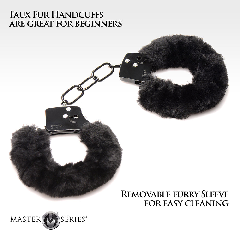 XR BRANDS - MASTER SERIES CUFFED IN FUR FURRY HANDCUFFS