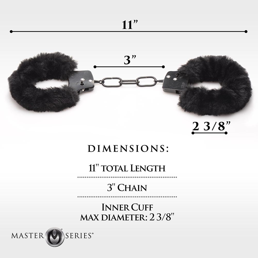 XR BRANDS - MASTER SERIES CUFFED IN FUR FURRY HANDCUFFS