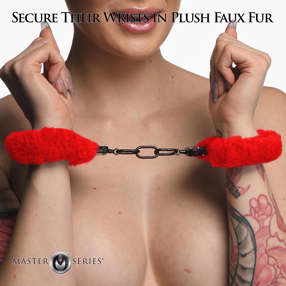 XR BRANDS - MASTER SERIES CUFFED IN FUR FURRY HANDCUFFS