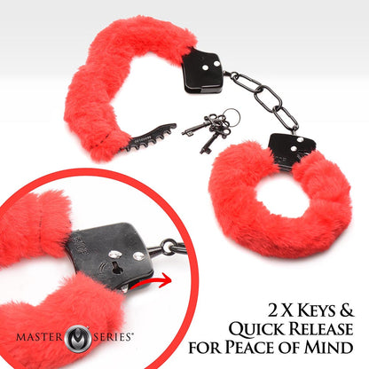 XR BRANDS - MASTER SERIES CUFFED IN FUR FURRY HANDCUFFS