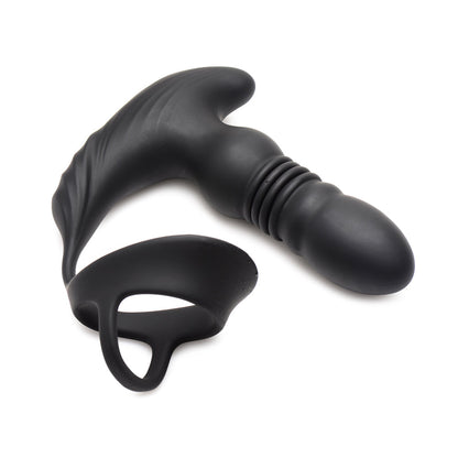 THUNDERPLUGS 10X THRUSTING SILICONE VIBRATOR WITH COCK & BALL STRAP & REMOTE