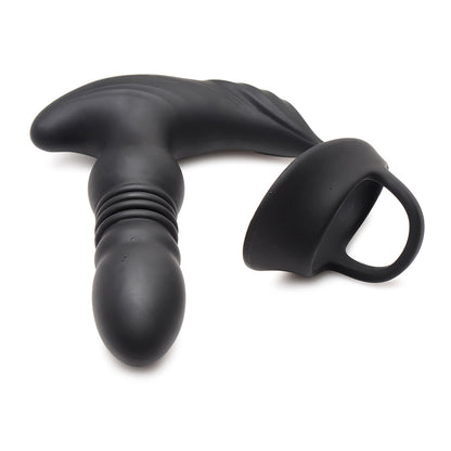 THUNDERPLUGS 10X THRUSTING SILICONE VIBRATOR WITH COCK & BALL STRAP & REMOTE