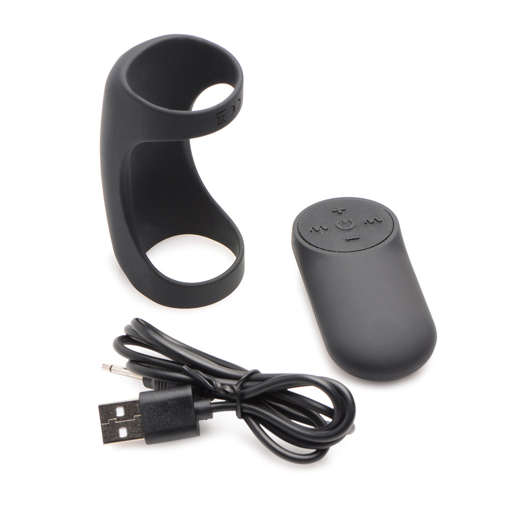TRINITY MEN 28X G-SHAFT SILICONE COCK RING WITH REMOTE