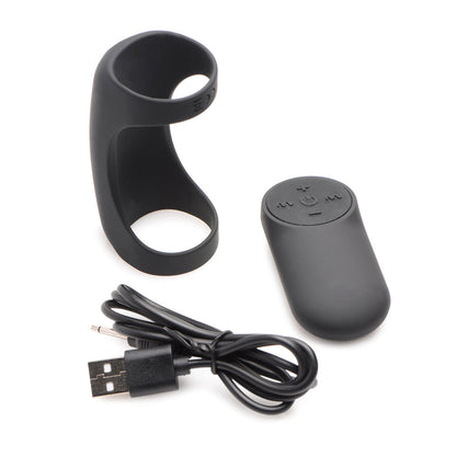 TRINITY MEN 28X G-SHAFT SILICONE COCK RING WITH REMOTE