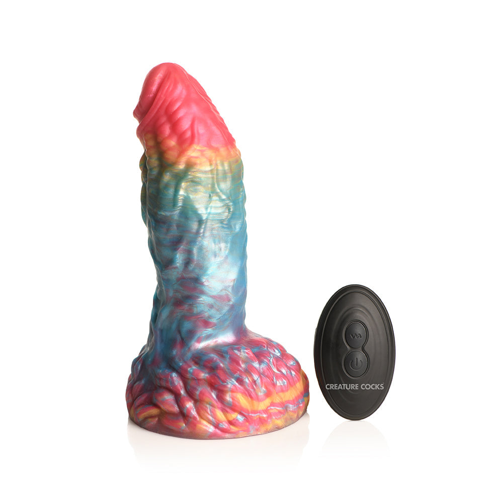 CREATURE COCKS RAINBOW PHOENIX VIBRATING SILICONE DILDO