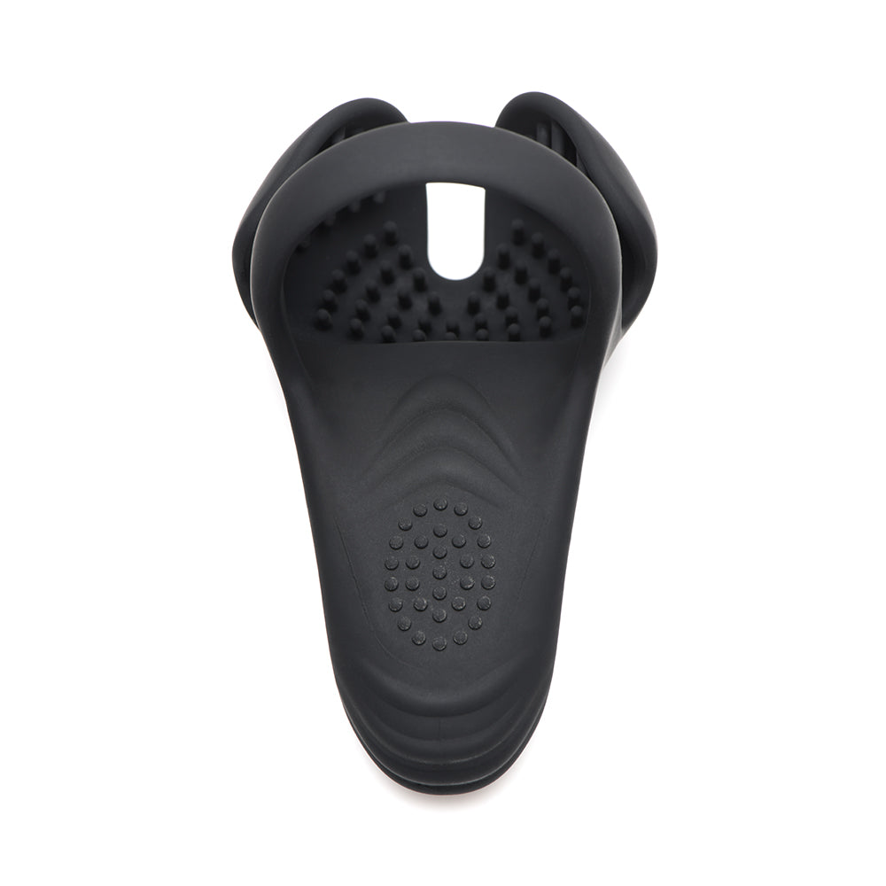 TRINITY MEN 10X SILICONE COCK & BALL RING WITH TAINT STIM AND REMOTE CONTROL