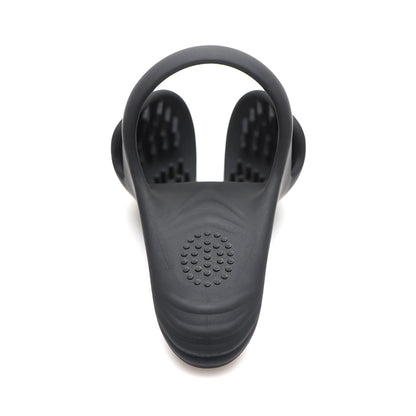 TRINITY MEN 10X SILICONE COCK & BALL RING WITH TAINT STIM AND REMOTE CONTROL