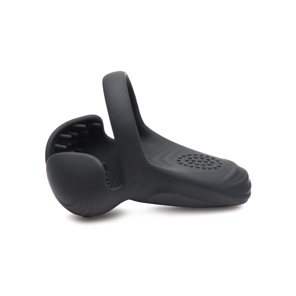 TRINITY MEN 10X SILICONE COCK & BALL RING WITH TAINT STIM AND REMOTE CONTROL