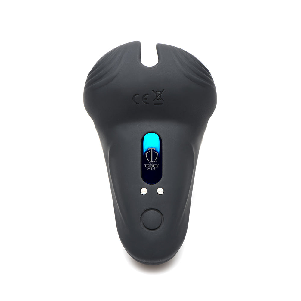 TRINITY MEN 10X SILICONE COCK & BALL RING WITH TAINT STIM AND REMOTE CONTROL