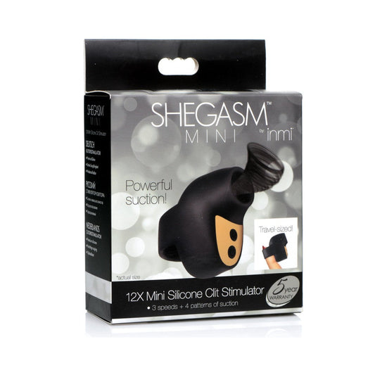 SHEGASM MINI 12X MINI SILICONE CLIT STIMULATOR BLACK