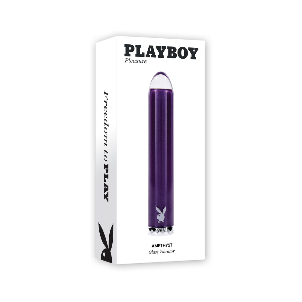 PLAYBOY AMETHYST RECHARGEBLE VIBRATING GLASS VIBE PURPLE