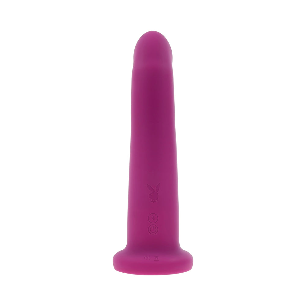 PLAYBOY - FLUFFLE RECHARGEABLE VIBRATING DUAL STIMULATOR SILICONE PURPLE