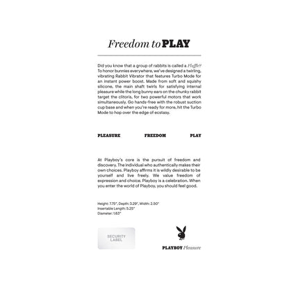 PLAYBOY FLUFFLE RECHARGEABLE VIBRATING DUAL STIMULATOR SILICONE PURPLE