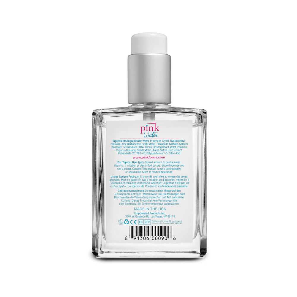PINK SENSUALS - PINK WATER WATER-BASED LUBRICANT 4 OZ. GLASS BOTTLE