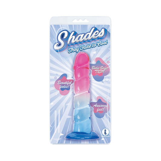 ICON BRANDS - SHADES SWIRL 7.5 IN. DILDO PINK/BLUE