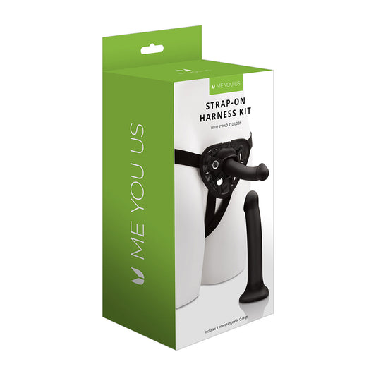 ME YOU US - KIT DE ARNÉS CON DILDOS DE 15.2 CM Y 20.3 CM
