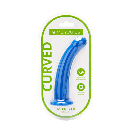 ME YOU US 6 IN. CURVED SILICONE DILDO BLUE