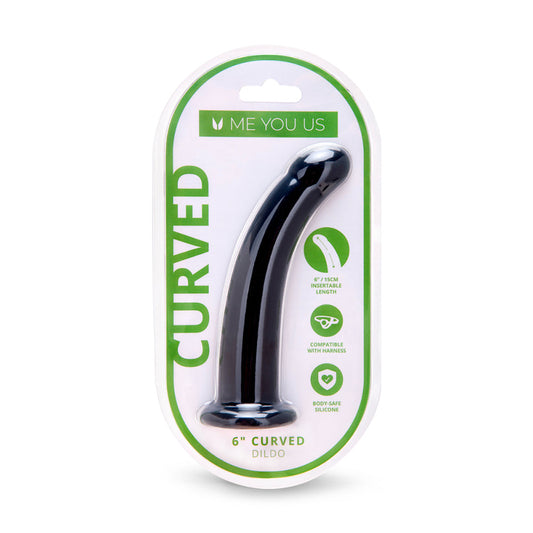 ME YOU US 6 IN. CURVED SILICONE DILDO BLACK