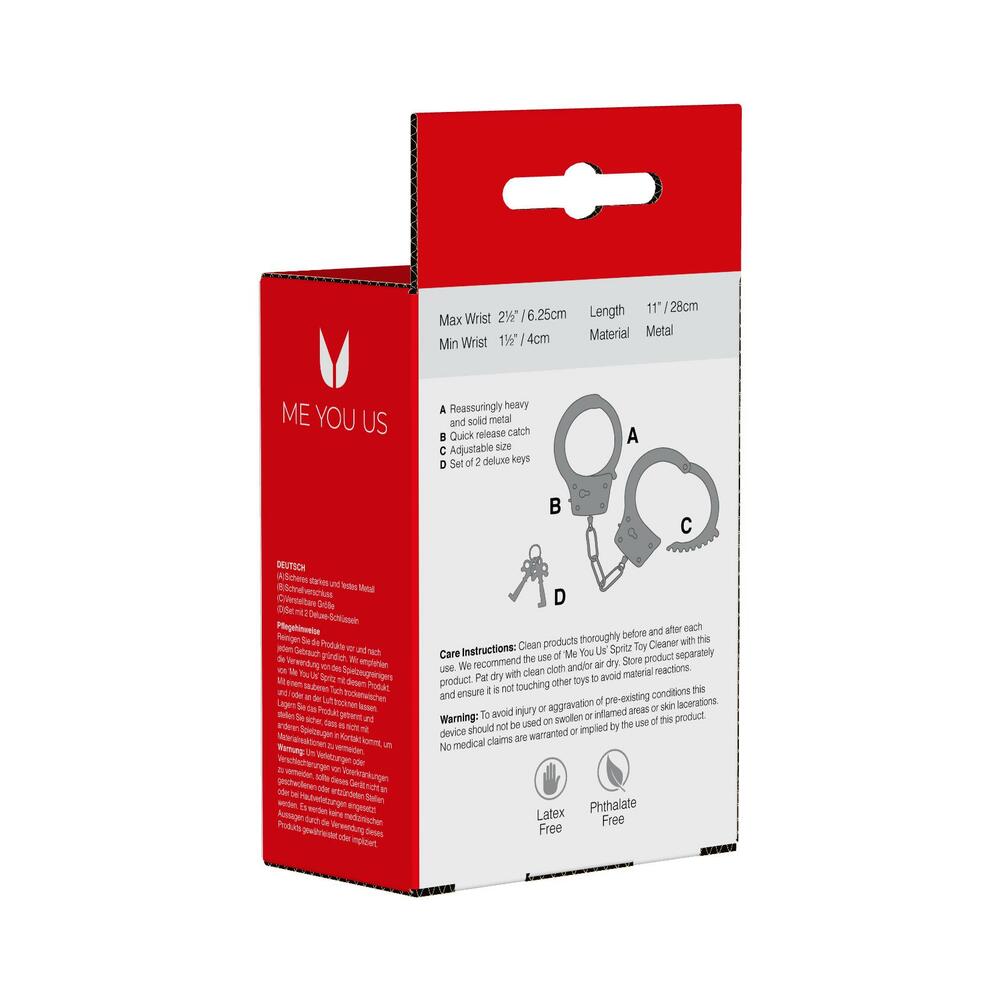 ME YOU US - HEAVY METAL HANDCUFFS SILVER