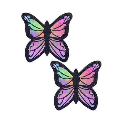 PASTEASE BUTTERFLY RAINBOW TWINKLE VELVET FULL BREAST COVERS SUPPORT TAPE