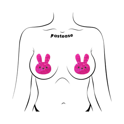 PASTEASE GLITTERY PINK MARSHMALLOW EASTER BUNNY NIPPLE PASTIES
