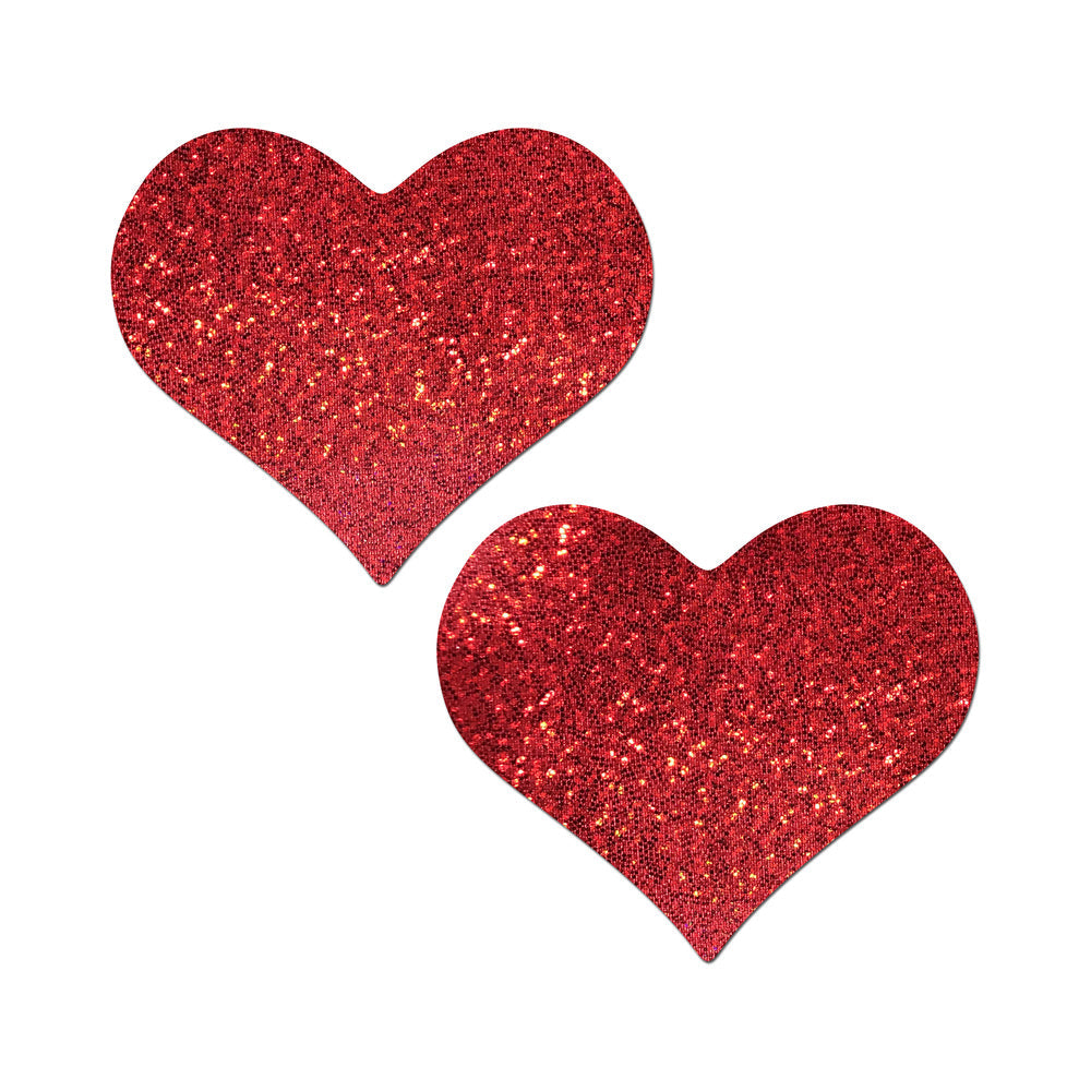 PASTEASE HEART GLITTER RED FULL BREAST COVERS SUPPORT TAPE