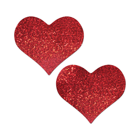 PASTEASE HEART GLITTER RED FULL BREAST COVERS SUPPORT TAPE