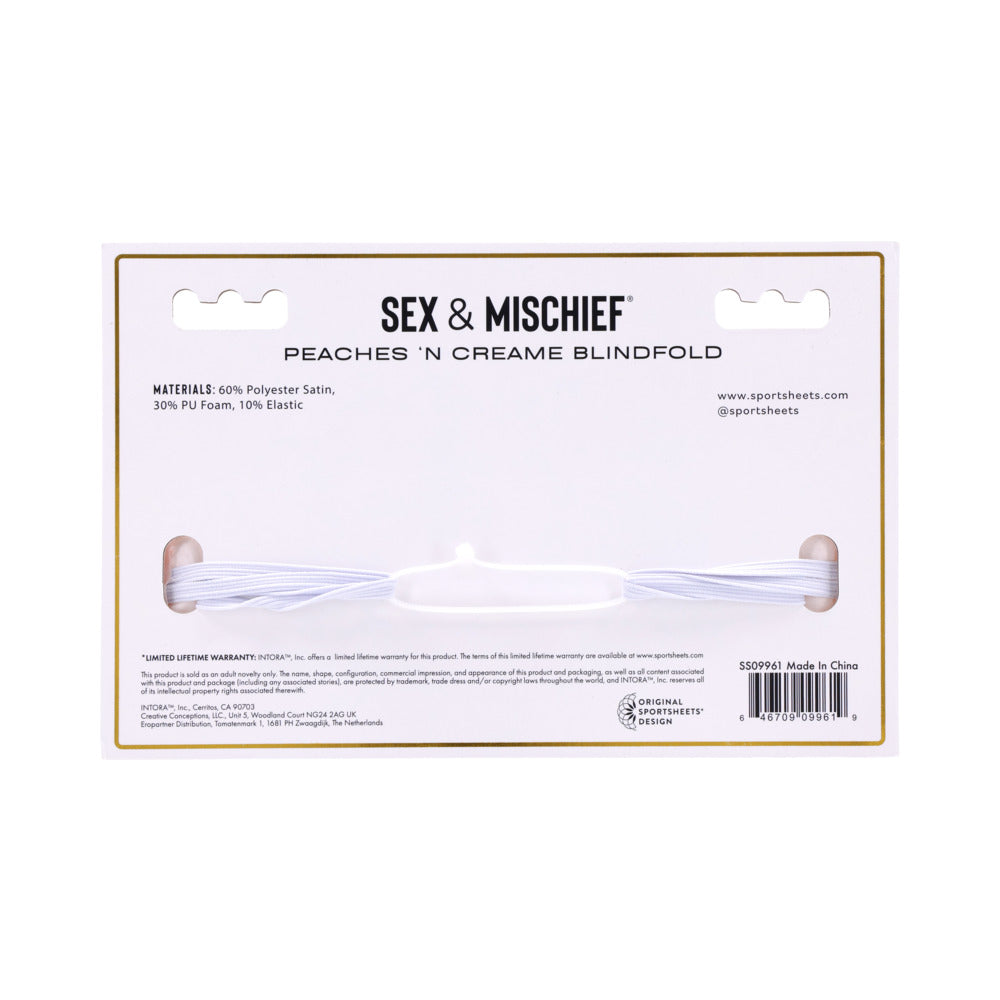 SPORTSHEETS SEX & MISCHIEF PEACHES ''N CREAME BLINDFOLD