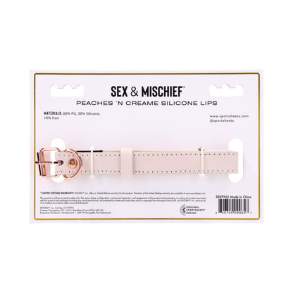 SPORTSHEETS SEX & MISCHIEF PEACHES ''N CREAME SILICONE LIPS GAG