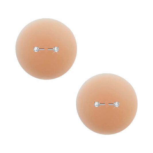 NEVA NUDE - PEEK-A-BOO PIERCING BLING REUSABLE SILICONE NIPPLE PASTIES