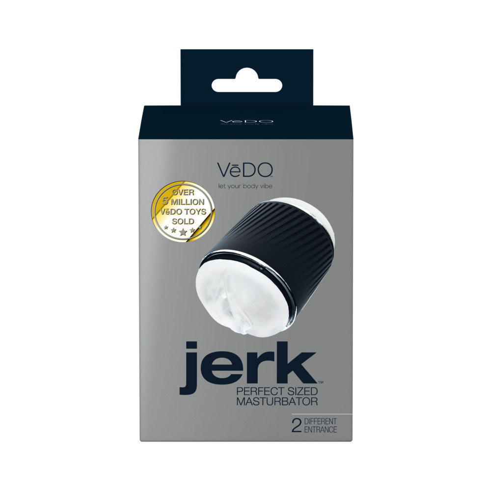 VEDO JERK MASTURBATION SLEEVE BLACK WITH CLEAR SLEEVE