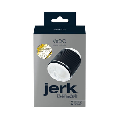 VEDO JERK MASTURBATION SLEEVE BLACK WITH CLEAR SLEEVE