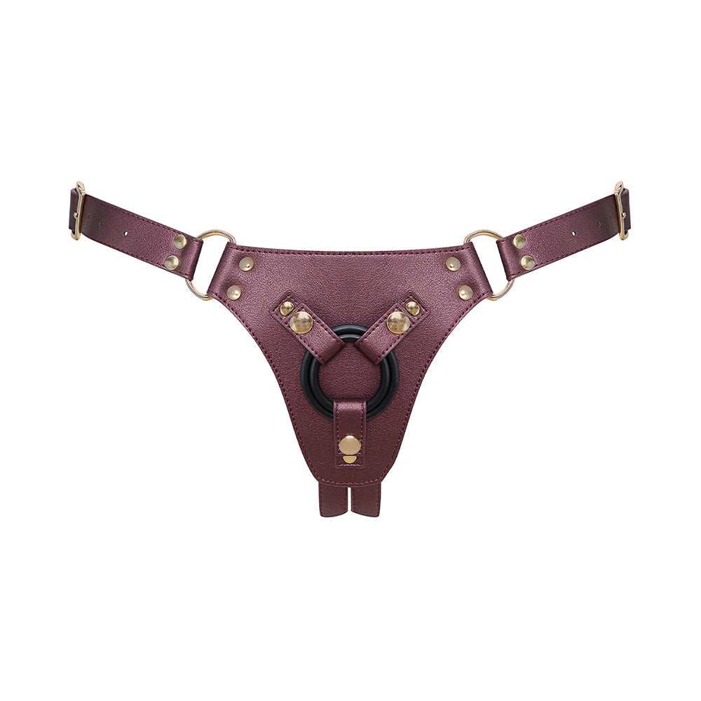 STRAP-ON-ME LEATHERETTE HARNESS GENEROUS ONE SIZE AUBERGINE