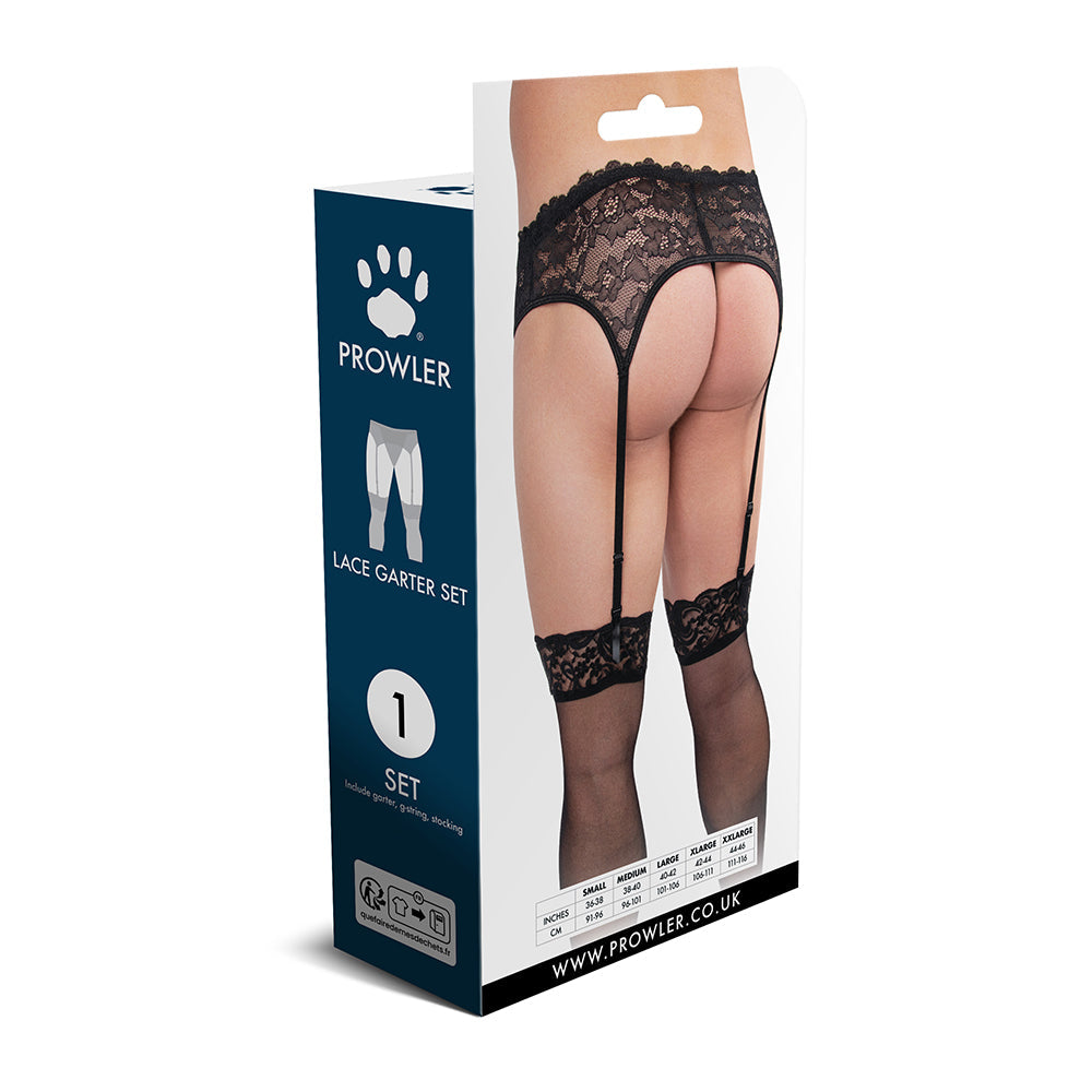 PROWLER LACE GARTER SET BLACK L