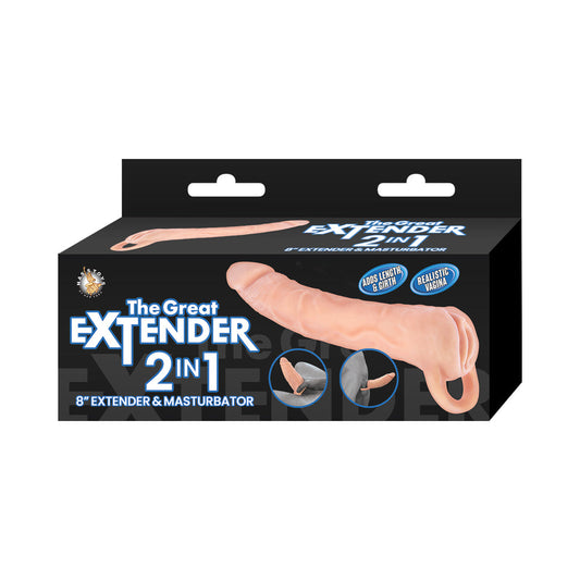THE GREAT EXTENDER 2-IN-1 EXTENDER & MASTURBATOR 8 IN.