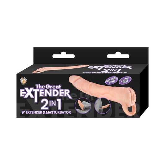 NASSTOYS - EL GRAN EXTENSOR 2 EN 1 EXTENSOR Y MASTURBADOR 9 PULG.