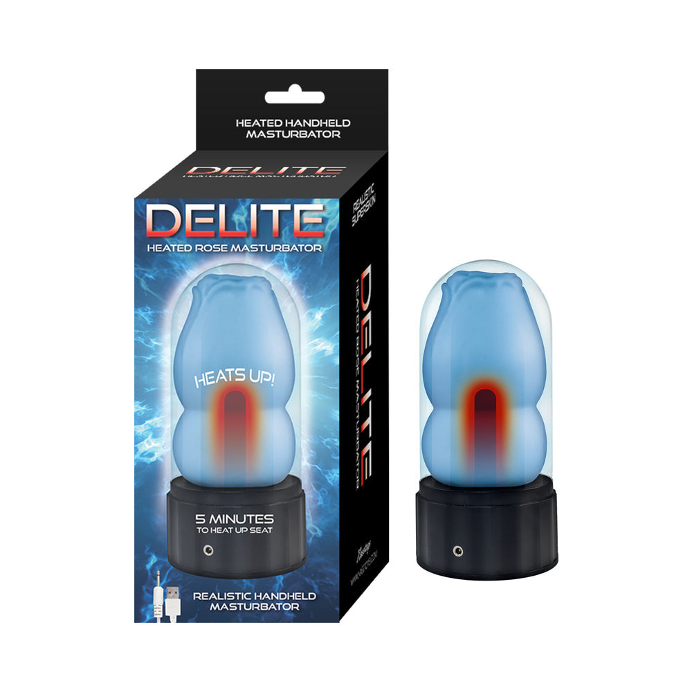 DELITE HEATED ROSE MASTURBATOR BLUE