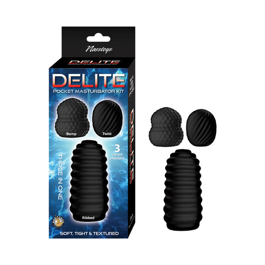 DELITE POCKET MASTURBATOR KIT BLACK