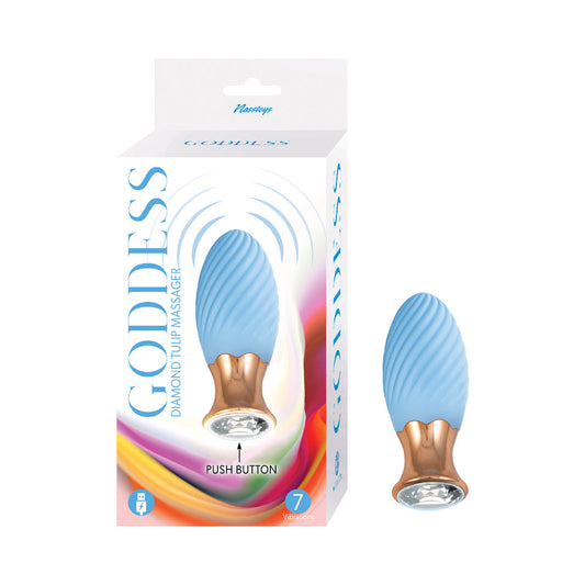 GODDESS DIAMOND TULIP MASSAGER BLUE